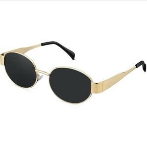 Gold Oval Sunglasses